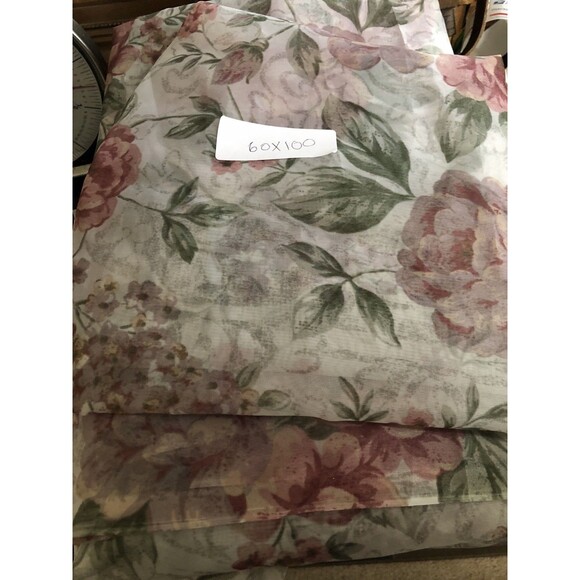 Floral Sheer Curtain Panels 60” X100” - Picture 3 of 3